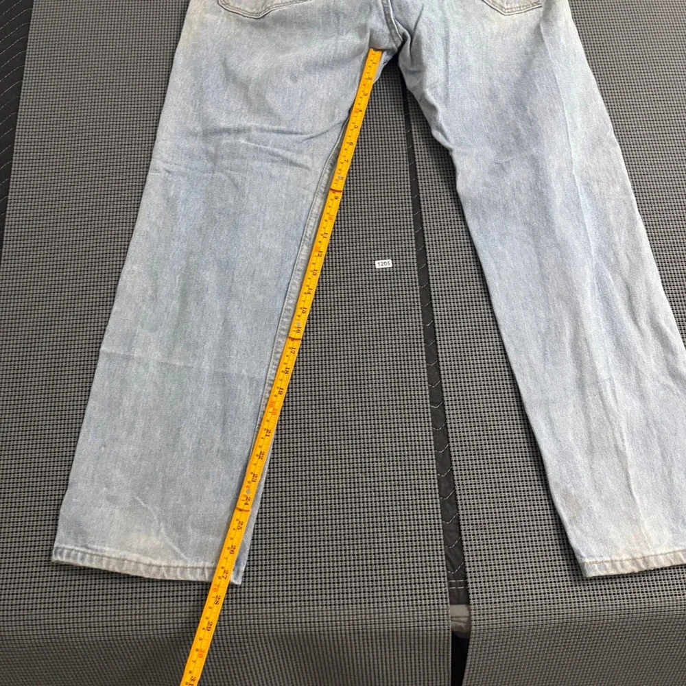 Levis 505 Mens Regular Fit Straight Leg Light Wash Denim Jeans Blue 34x29